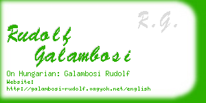 rudolf galambosi business card